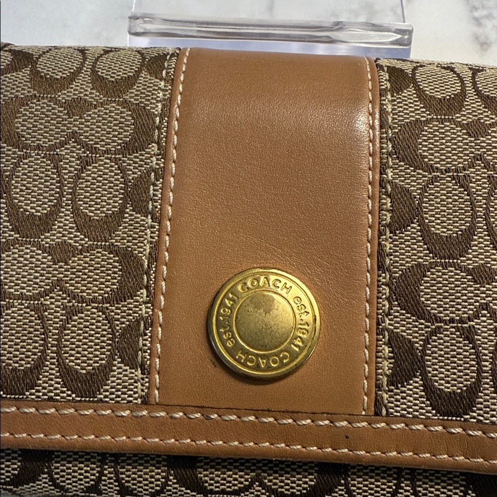 Coach Brown Monogram Wallet - Picture 3 of 8